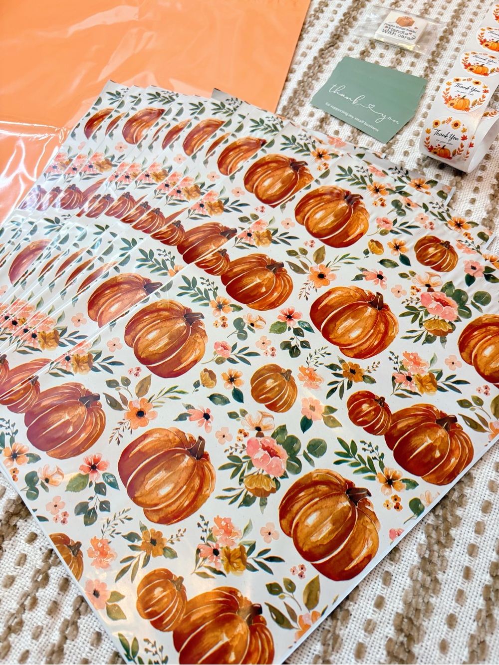 85 Piece Floral Pumpkin Shipping Supply Bundle 🎃🌸 - Picture 2 of 5